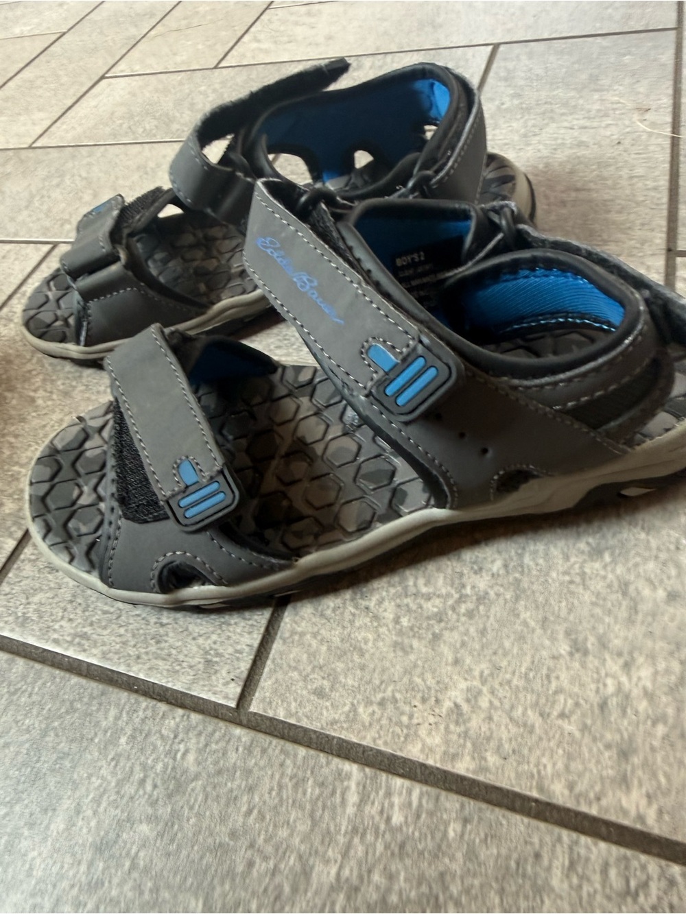 Eddie Bauer Kids Gray Sandals with Blue Accents
